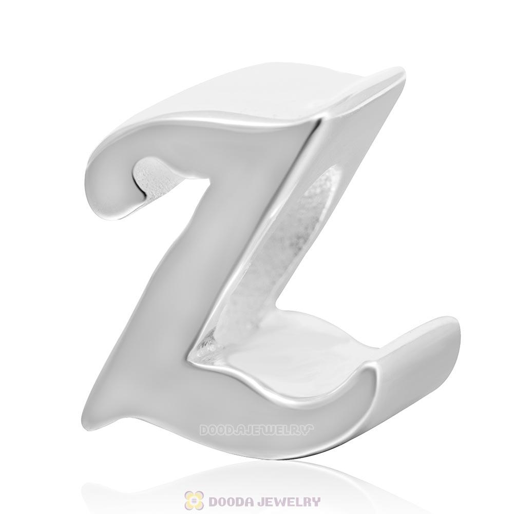 DIY 925 Sterling Silver Alphabet Letter Z Charm Beads