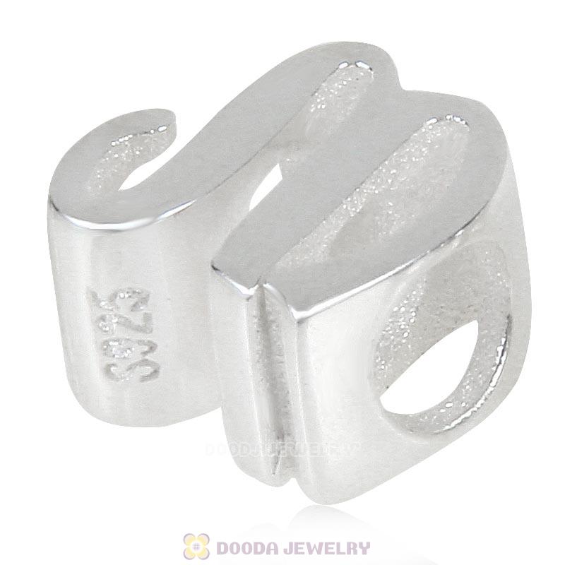 DIY 925 Sterling Silver Alphabet Letter W Charm Beads