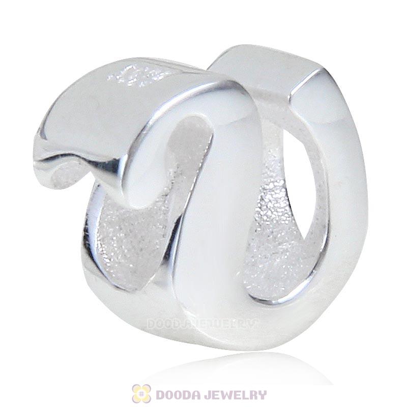 DIY 925 Sterling Silver Alphabet Letter V Charm Beads