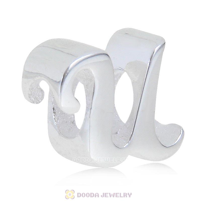 DIY 925 Sterling Silver Alphabet Letter U Charm Beads