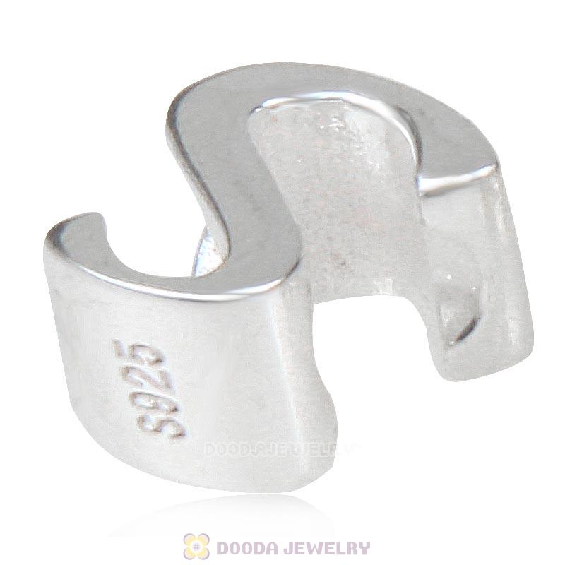 DIY 925 Sterling Silver Alphabet Letter S Charm Beads