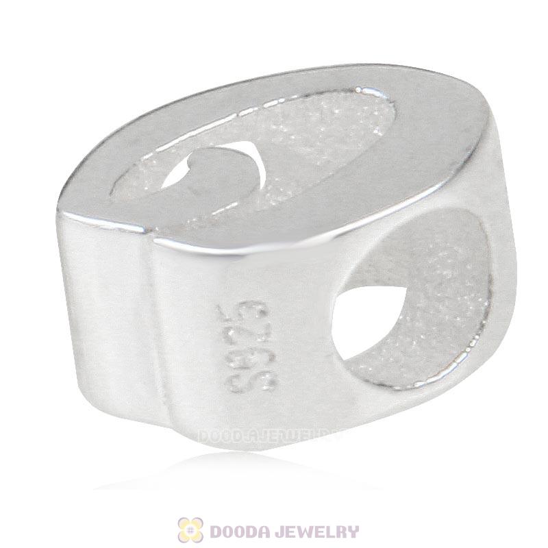 DIY 925 Sterling Silver Alphabet Letter O Charm Beads