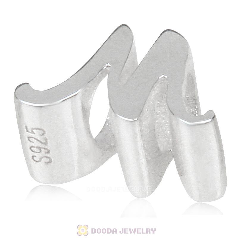 DIY 925 Sterling Silver Alphabet Letter M Charm Beads