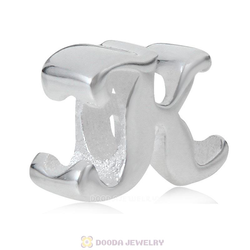 DIY 925 Sterling Silver Alphabet Letter K Charm Beads