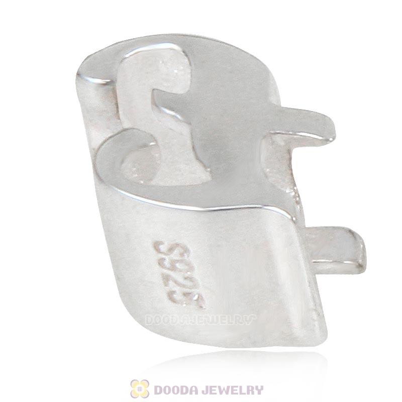 DIY 925 Sterling Silver Alphabet Letter F Charm Beads