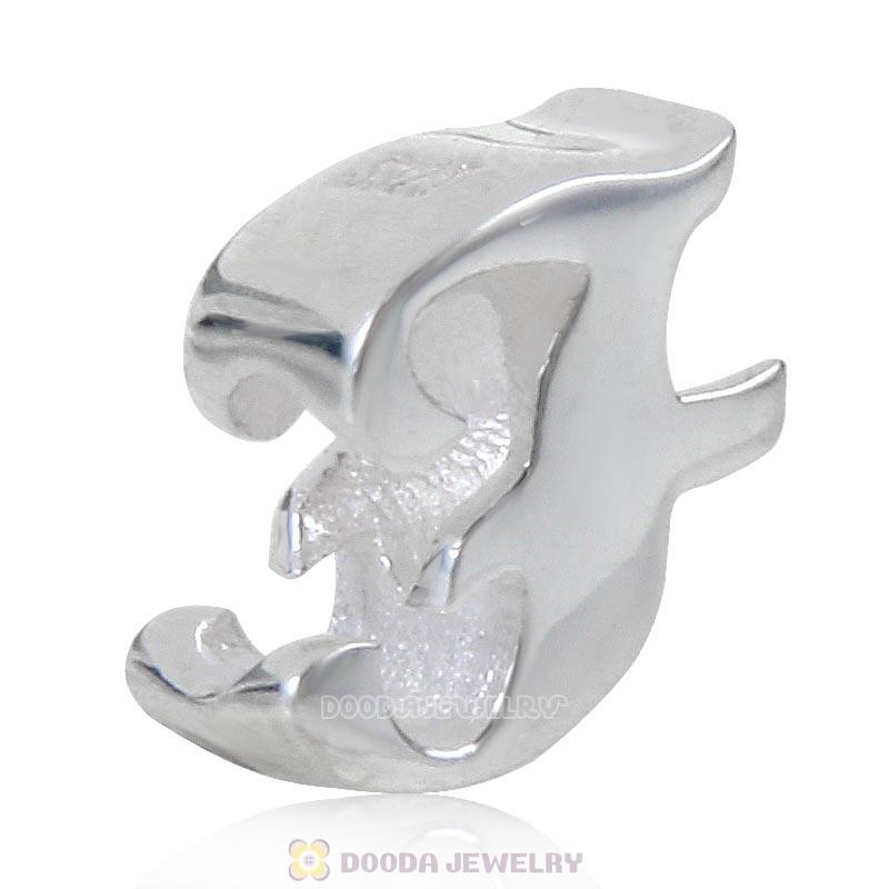 DIY 925 Sterling Silver Alphabet Letter F Charm Beads