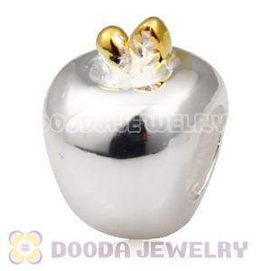 Gold Plated Charm Jewelry Silver Apple Beads
