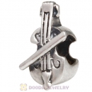 Solid Sterling Silver European Style violin Beads and Charms