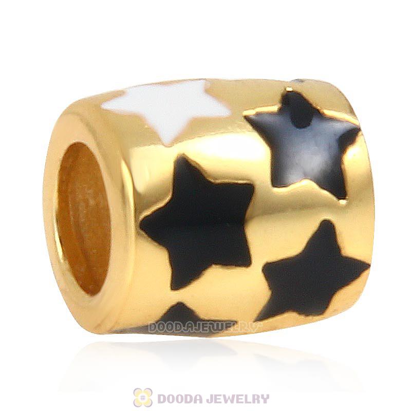 Gold Plated 925 Sterling Silver Enamel Star Charm Bead