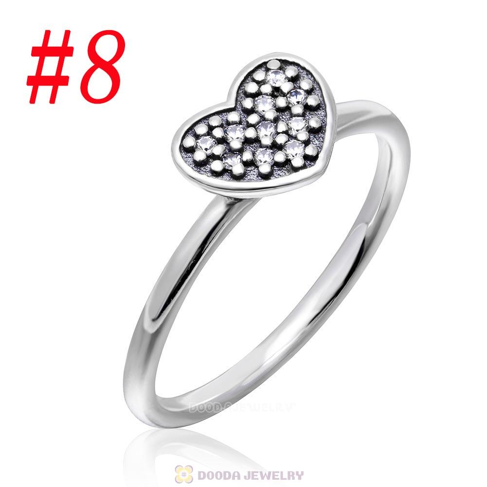 925 Sterling Silver Sparkling Love Ring with Clear CZ