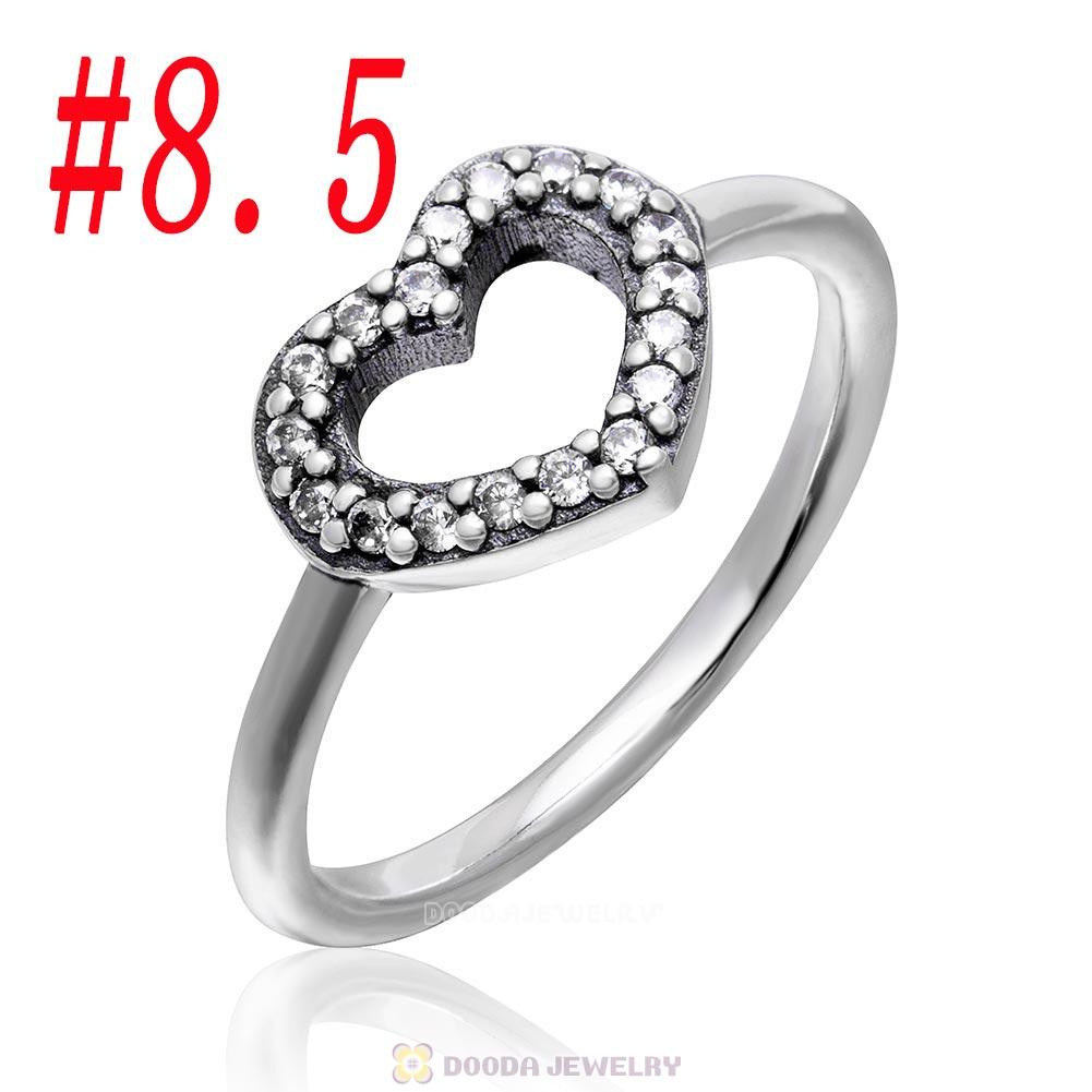 925 Sterling Silver Be My Valentine Ring with Clear CZ