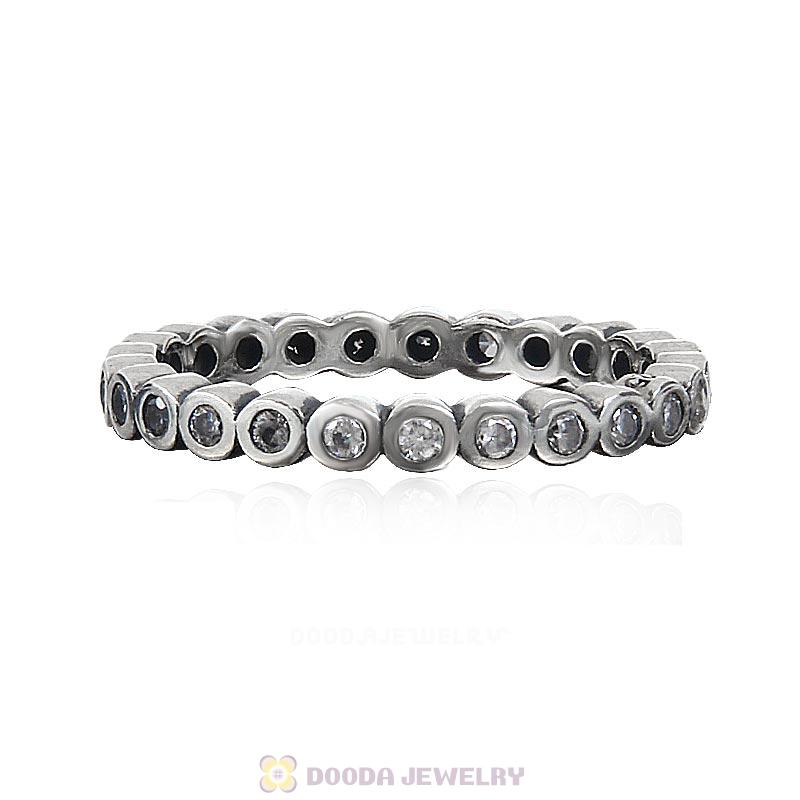 925 Sterling Silver Alluring Petite Brilliant Ring with Clear CZ