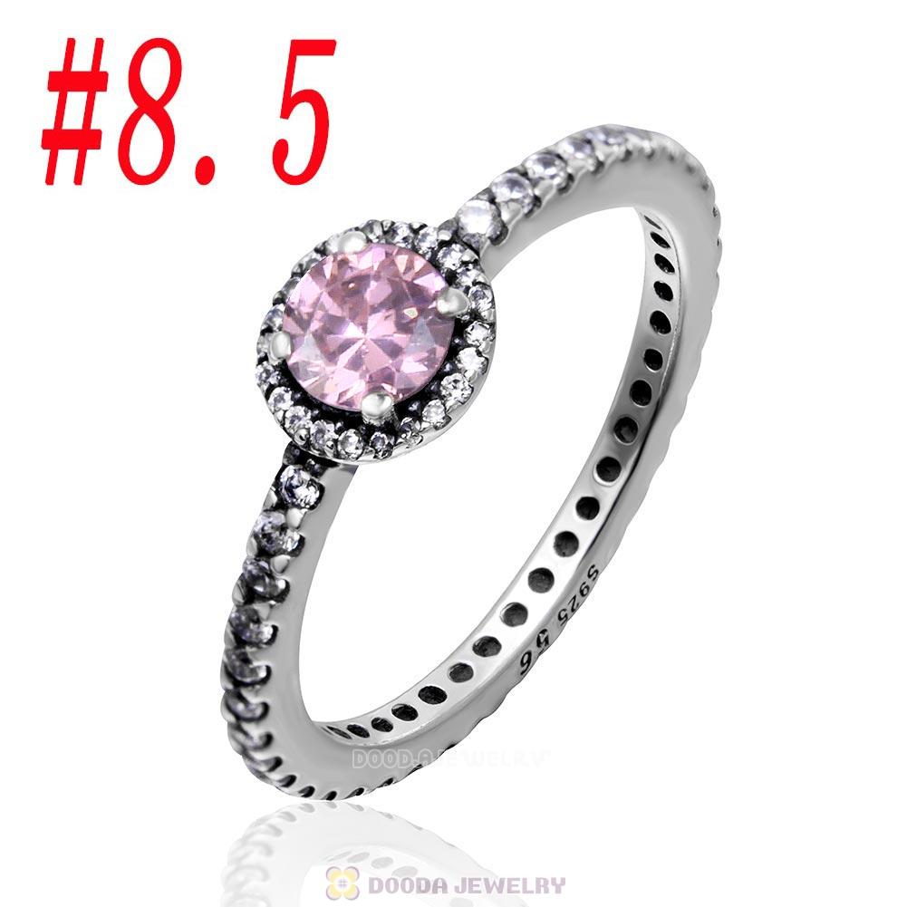 925 Sterling Silver Vintage Elegance with Pink CZ Ring