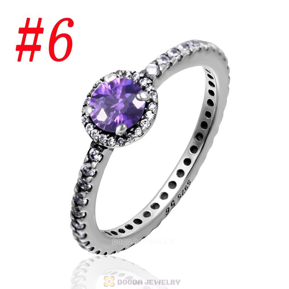 925 Sterling Silver Vintage Elegance with Purple CZ Ring