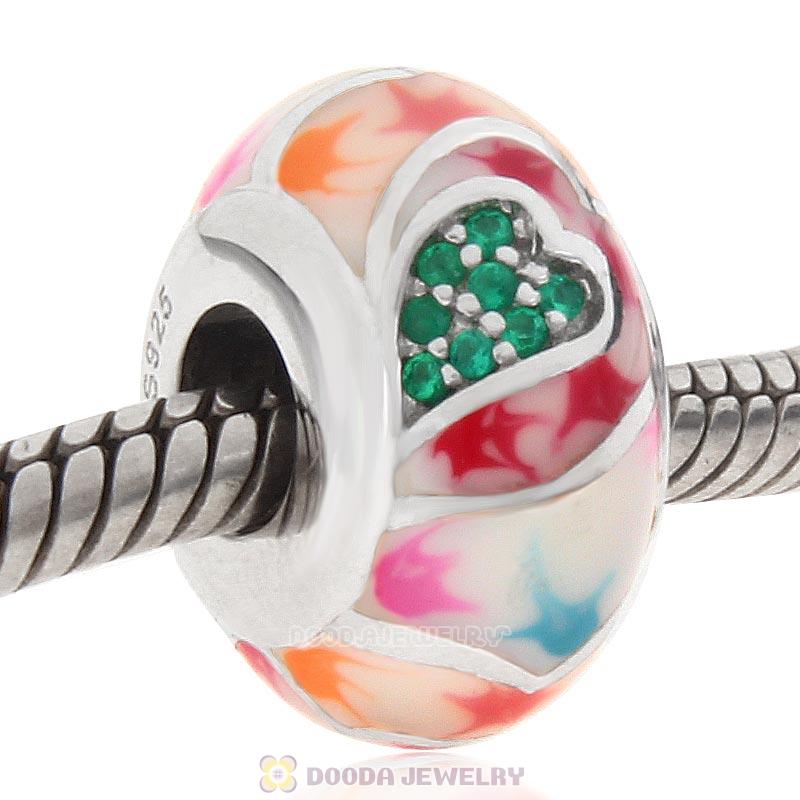 European Style Love Bead 925 Sterling Silver with Enamel