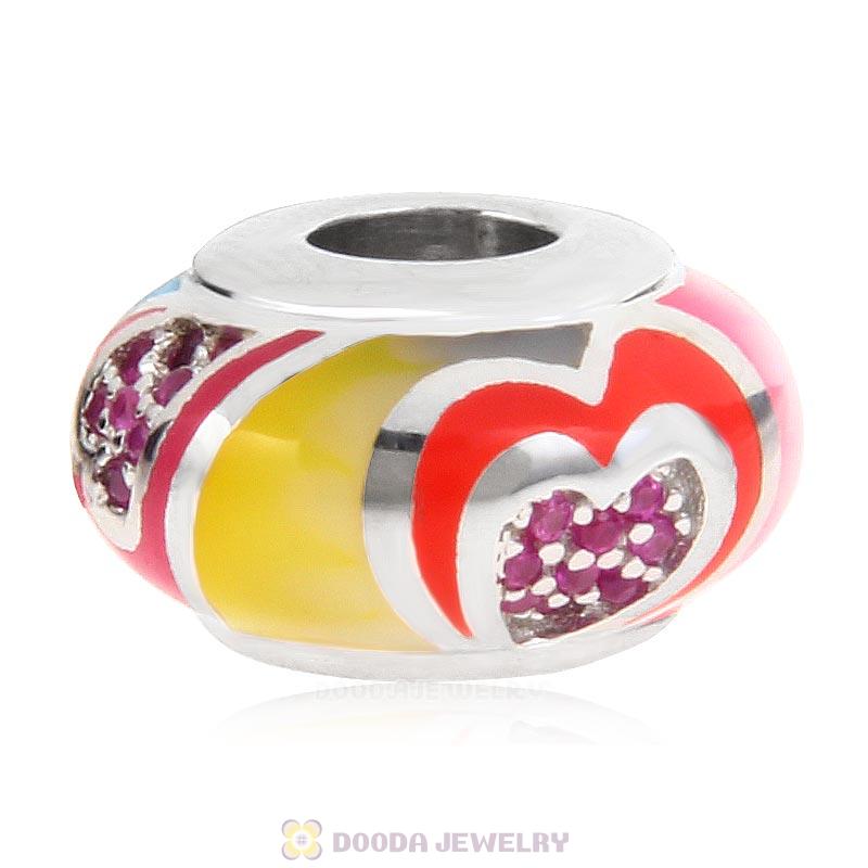 European Style Love Bead 925 Sterling Silver with Enamel