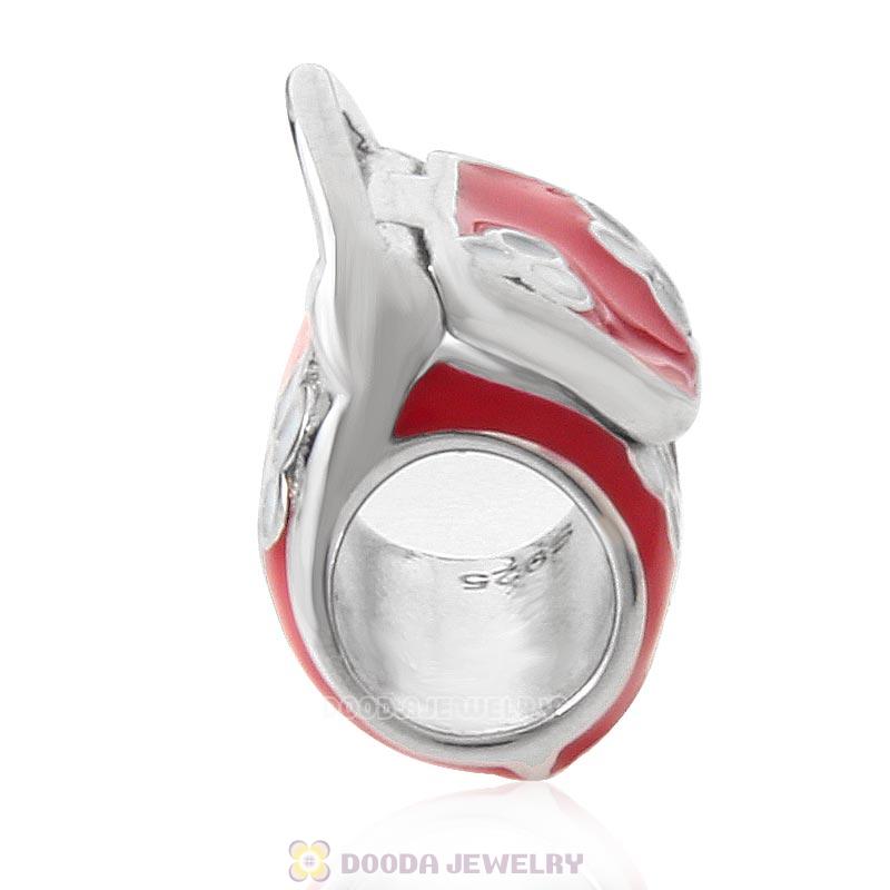 Woman Red Handbag Charm 925 Sterling Silver Bead