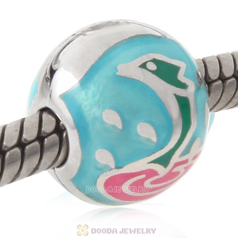 Jumping Fish Clip Charm 925 Sterling Silver Bead