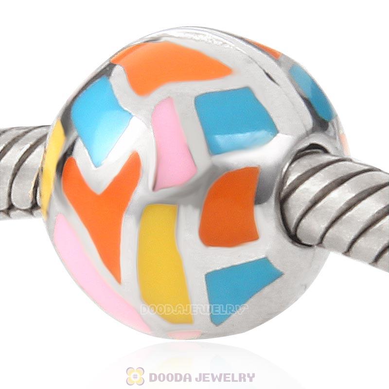 Colorful Enamel Clip Charm 925 Sterling Silver Bead