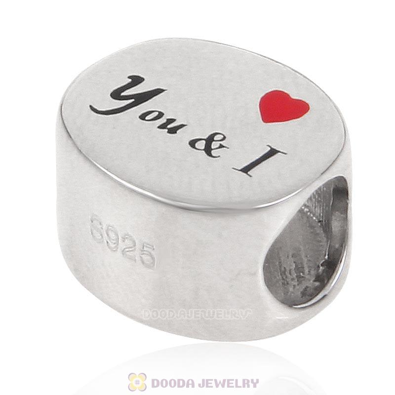 You and I 925 Sterling Silver Oval Shape Bead