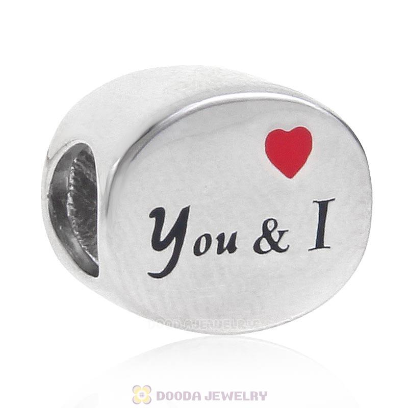 You and I 925 Sterling Silver Oval Shape Bead