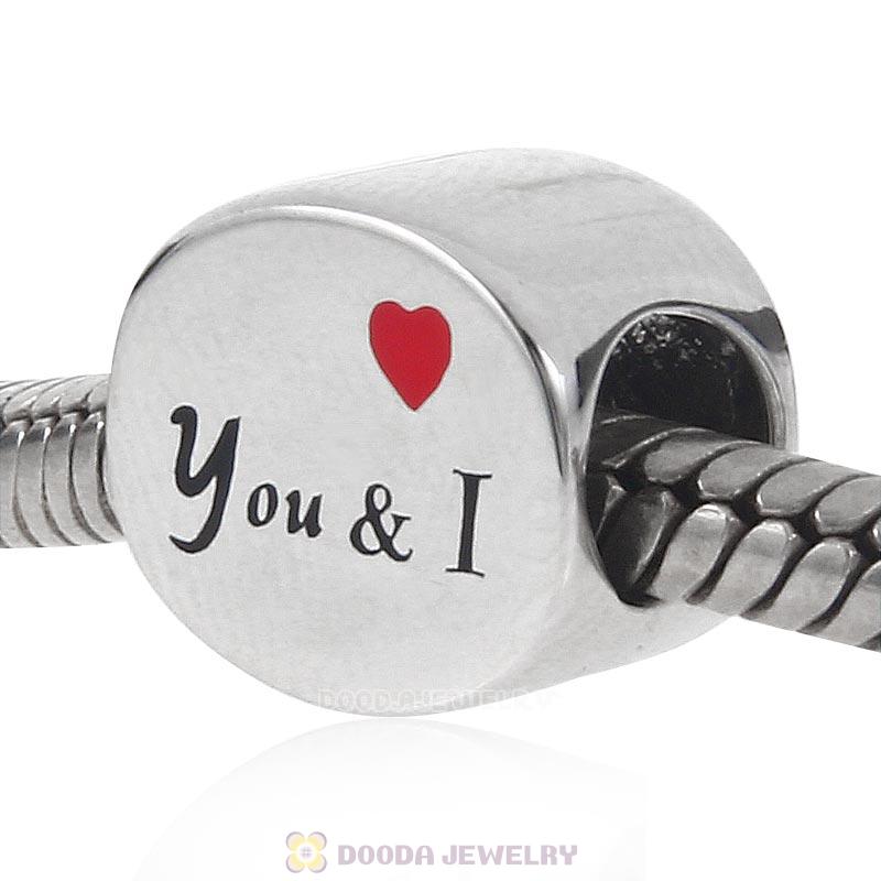 You and I 925 Sterling Silver Oval Shape Bead