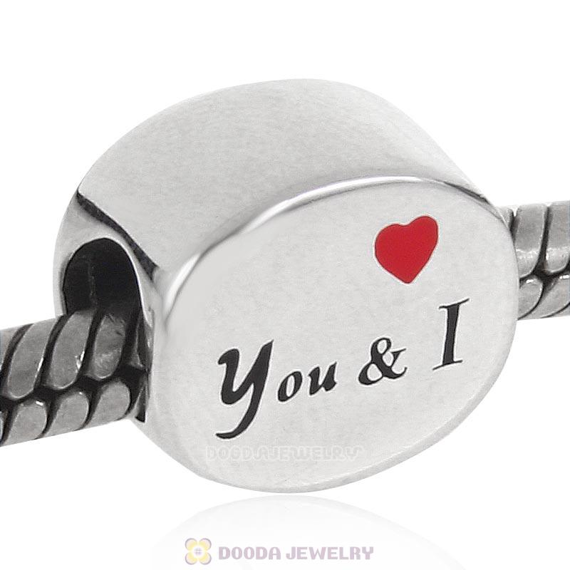You and I 925 Sterling Silver Oval Shape Bead