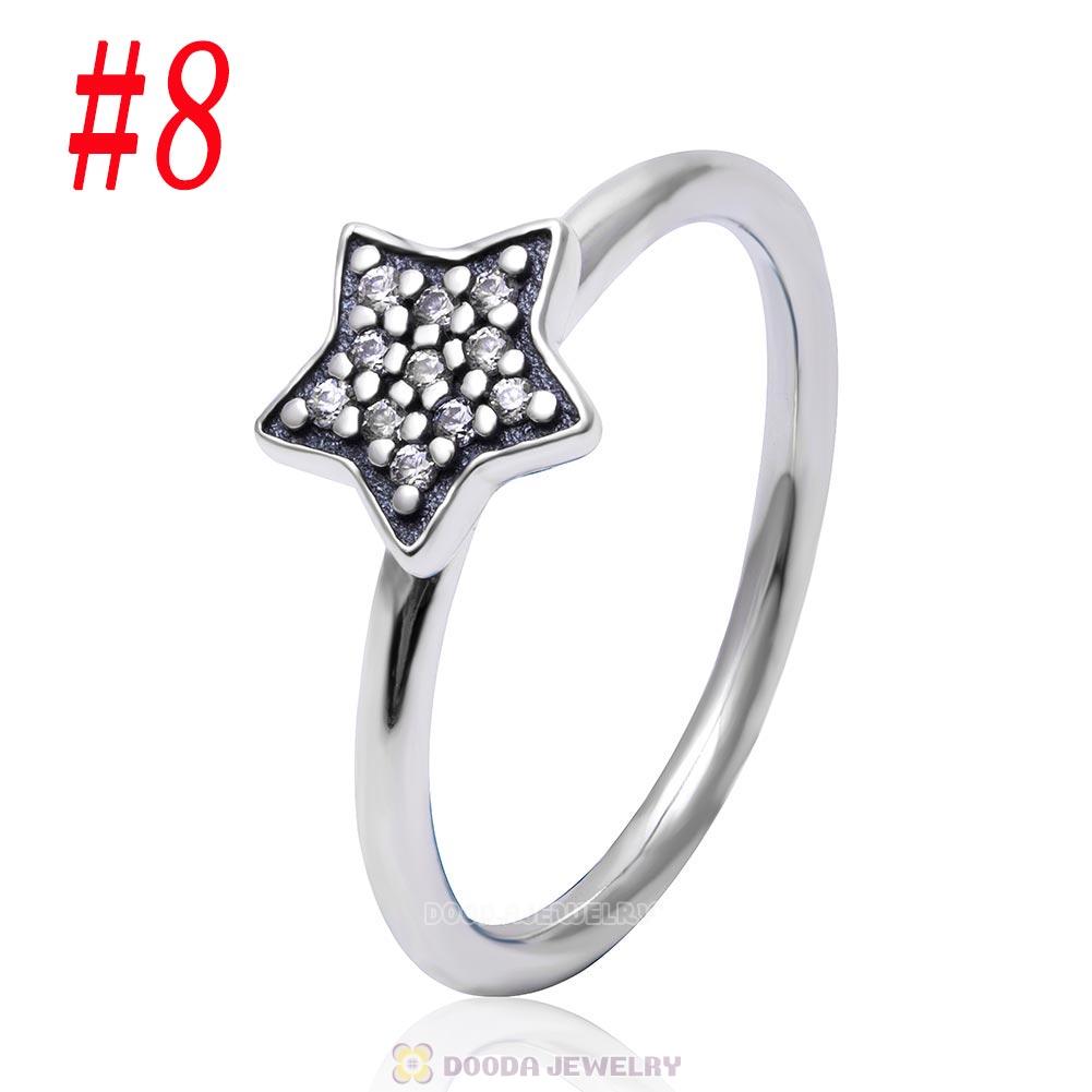 925 Sterling Silver You Are Star Ring with Clear CZ