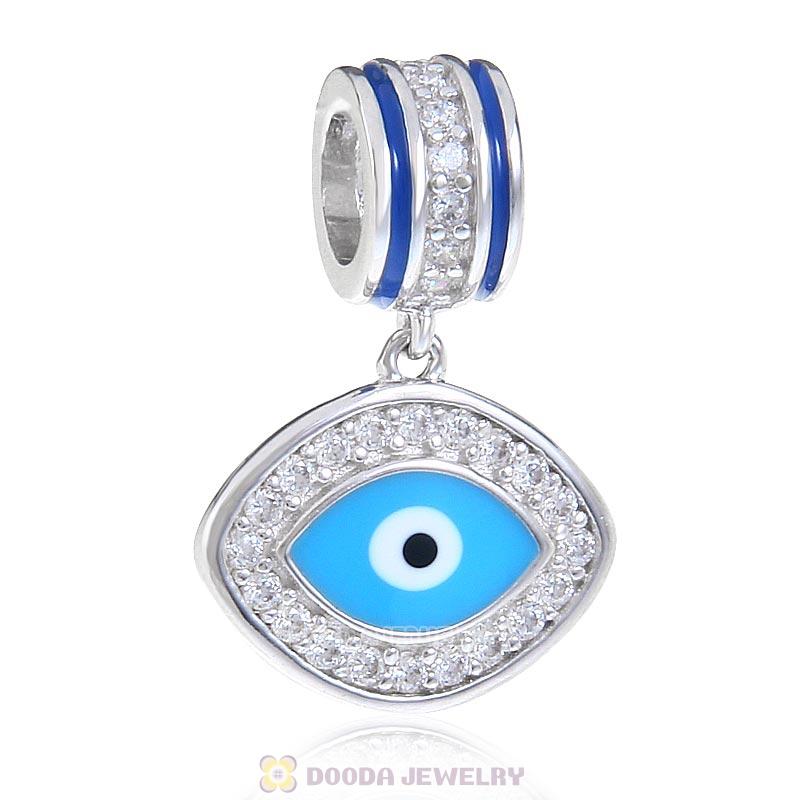 925 Sterling Silver Blue Evil Eye Charm Pendant