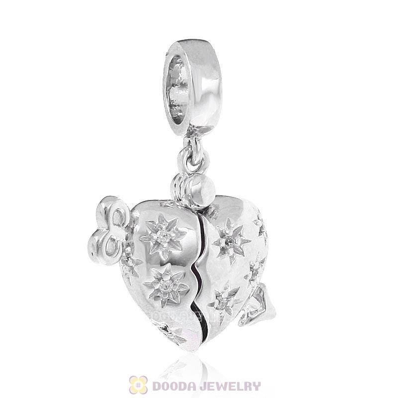 925 Sterling Silver Arrow of Cupid Heart Charm Pendant