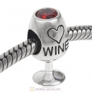 925 Sterling Silver Wine Glass Love Charm