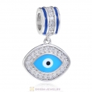 925 Sterling Silver Blue Evil Eye Charm Pendant