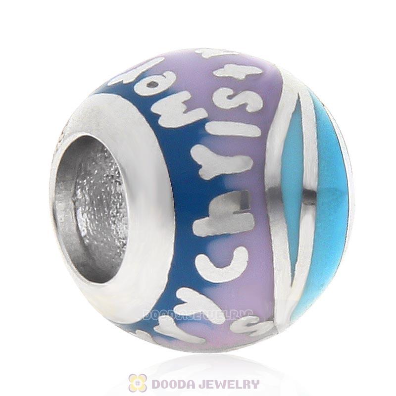 925 Sterling Silver Merry Christmas Bead with Enamel