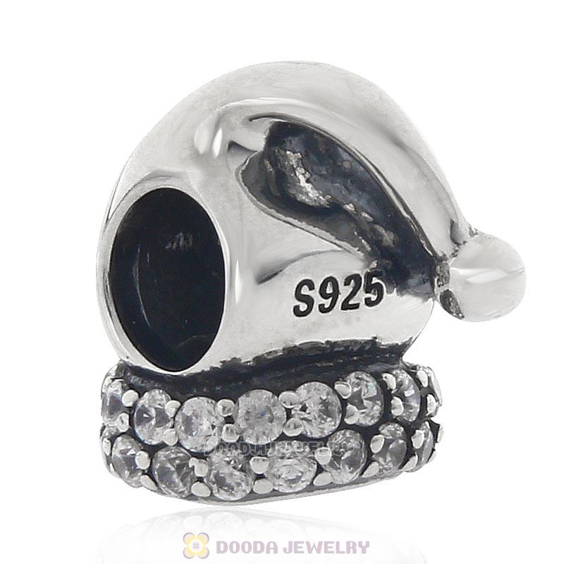925 Sterling Silver Santa Claus Hat Charm Bead