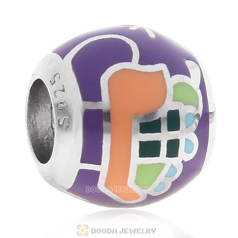 925 Sterling Silver Sleigh Enamel Christmas Charm Bead