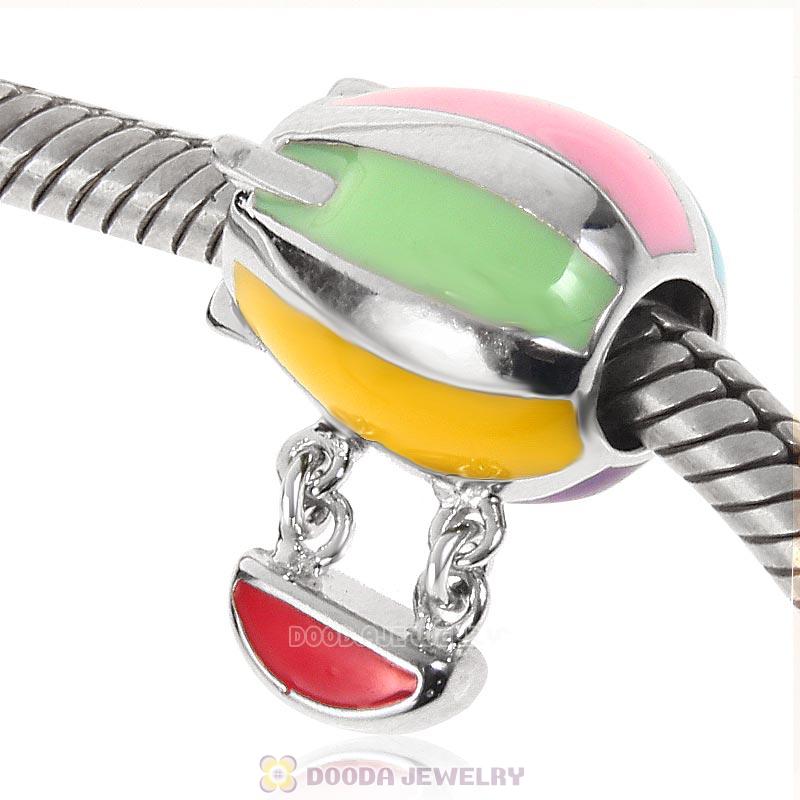 925 Sterling Silver Hot Air Balloon Charm Bead