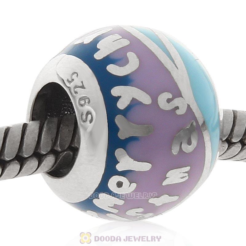 925 Sterling Silver Merry Christmas Bead with Enamel