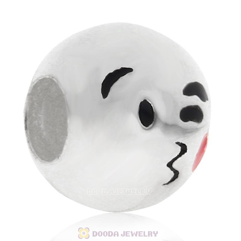 925 Sterling Silver QQ Emoji Kiss Love Face Beads