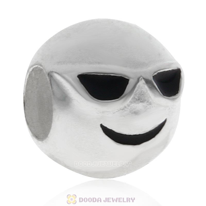 925 Sterling Silver QQ Emoji Proud Face Beads