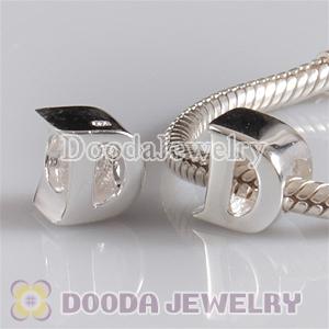 Letter D Charms European Style Sterling Silver Beads
