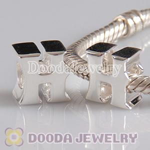 Letter H Charms European Style Sterling Silver Beads
