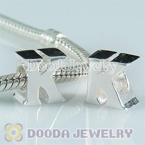 Letter K Charms European Style Sterling Silver Beads