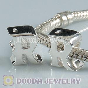 Letter R Charms European Style Sterling Silver Beads