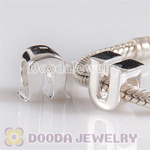 Letter U Charms European Style Sterling Silver Beads
