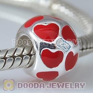 925 Sterling Silver Enamel Red Love to Love Charms