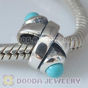 925 Sterling Silver Blue Eye Charm Beads fit European Troll Bracelet
