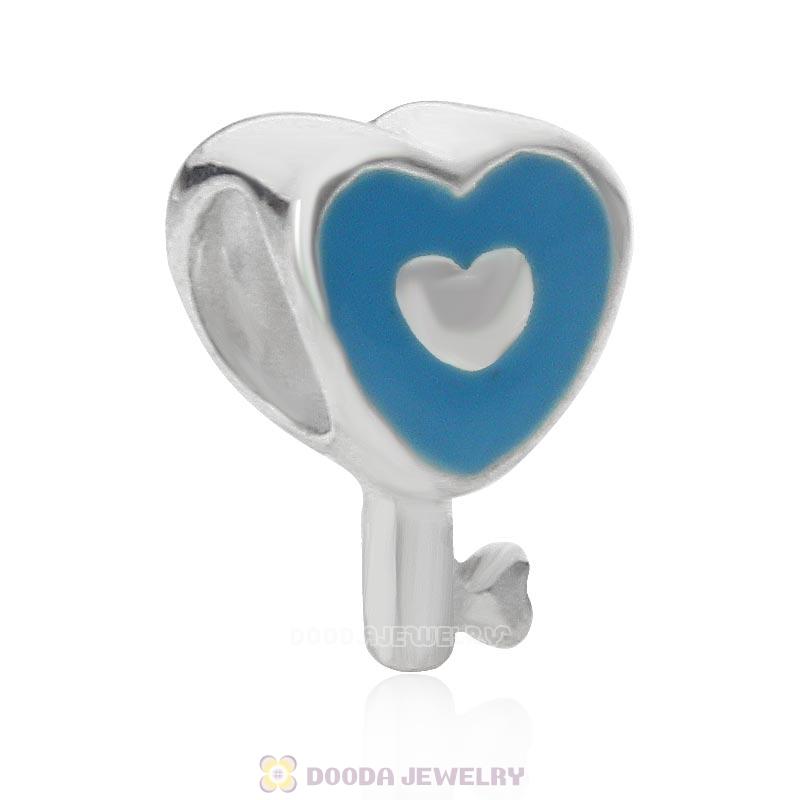 Sterling Silver Enamel Love Key Beads Wholesale