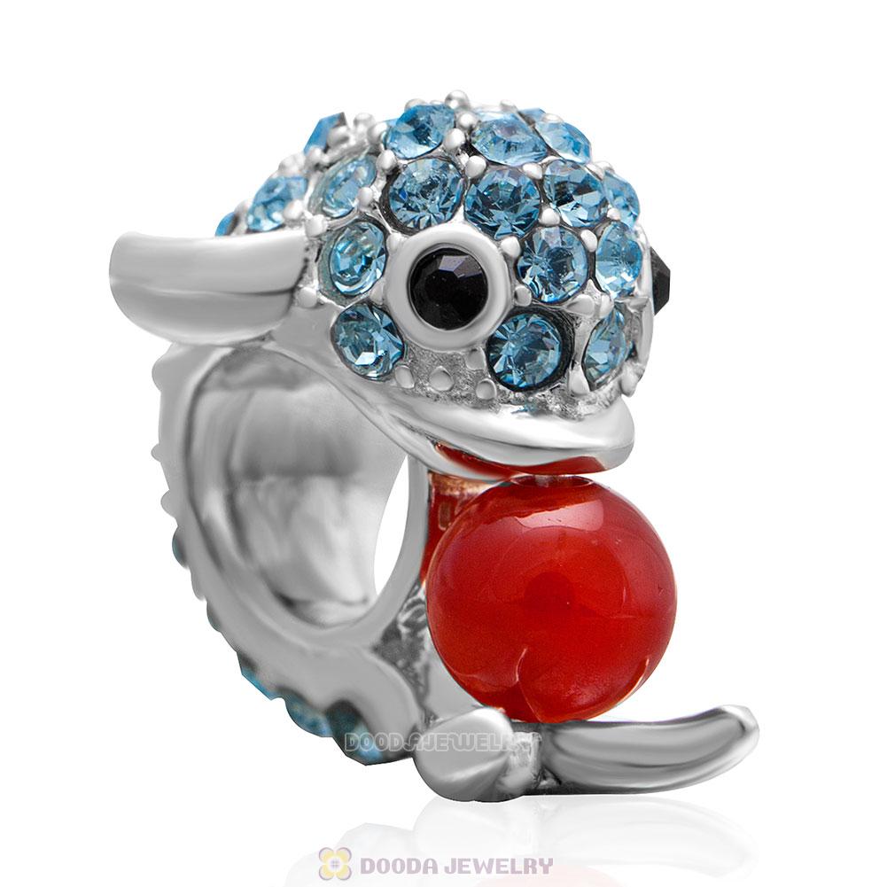 Playful Dolphin Hold Ball Charm
