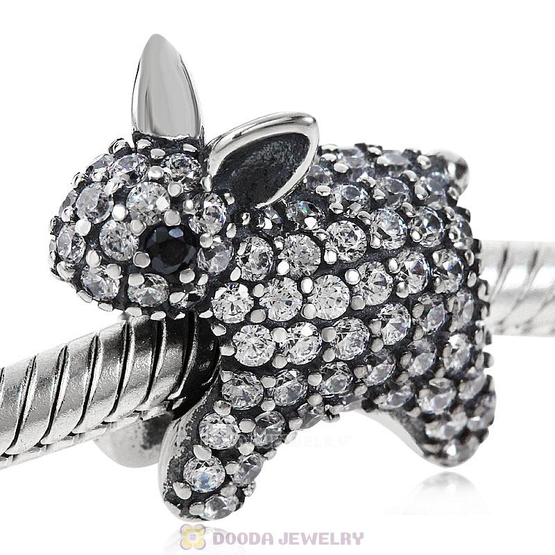Clear Cubic Zirconia Rabbit Charm