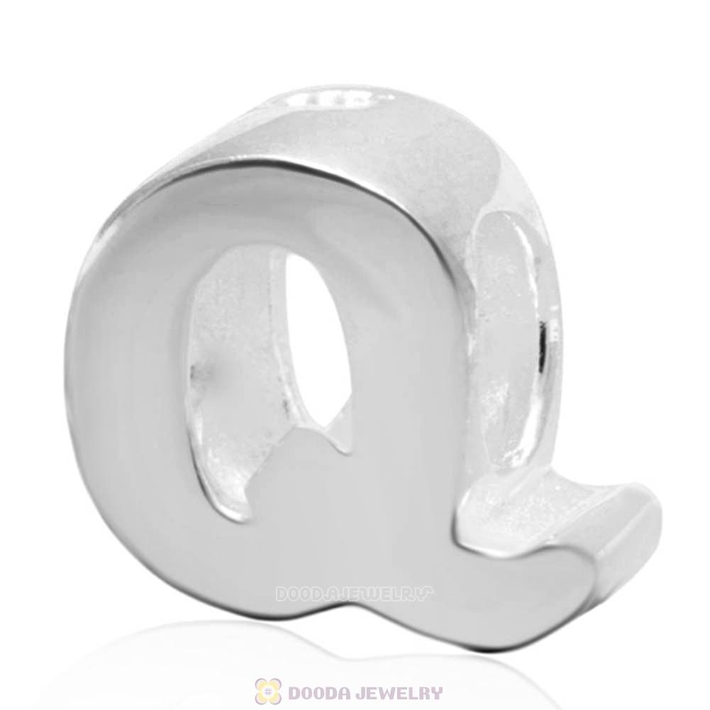 Letter Q Beads 925 Sterling Silver Charms